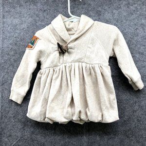 Ralph Lauren Baby Girls 6M Shawl Collar Sweatshirt Dress Pullover Cream